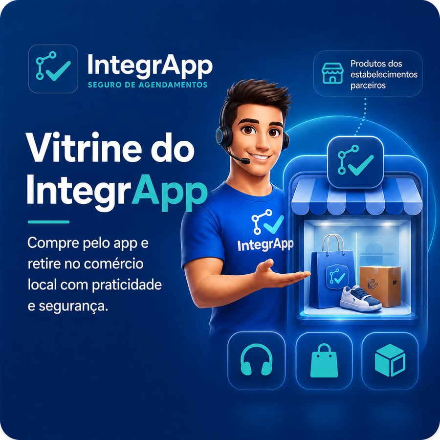 Vitrine do IntegrApp — compre pelo app e retire no comércio local com praticidade e segurança